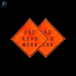 Roll Up Sign & Stand - 48 Inch Reflective End Road Work Roll Up Traffic Sign